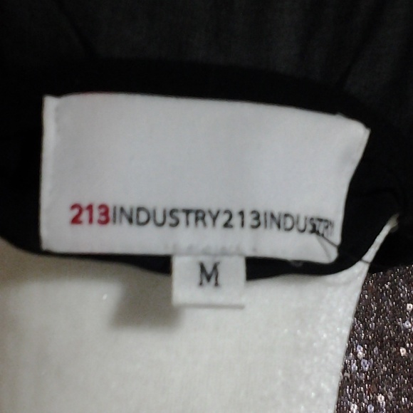 NWOT 213 Industry Black Draped Blouse SZ M - Picture 8 of 8